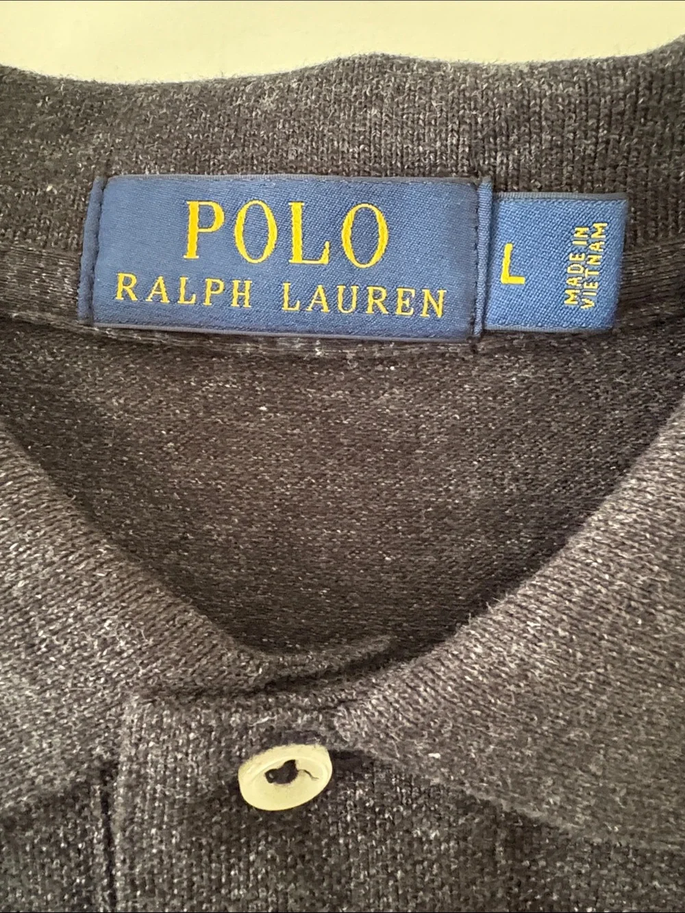 NWT Men’s Large Ralph Lauren Long-Sleeve Polo Shirt in Dark Gray with Red Pony